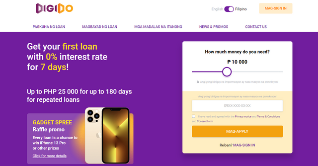 Digido: Apply loans online in the Philippines using CashLoanPH.Com