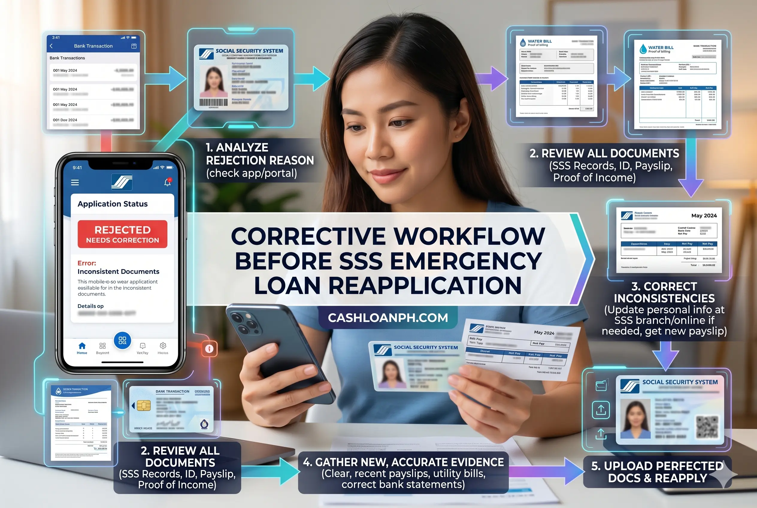 Borrower corrective checklist before refiling rejected SSS emergency loan application