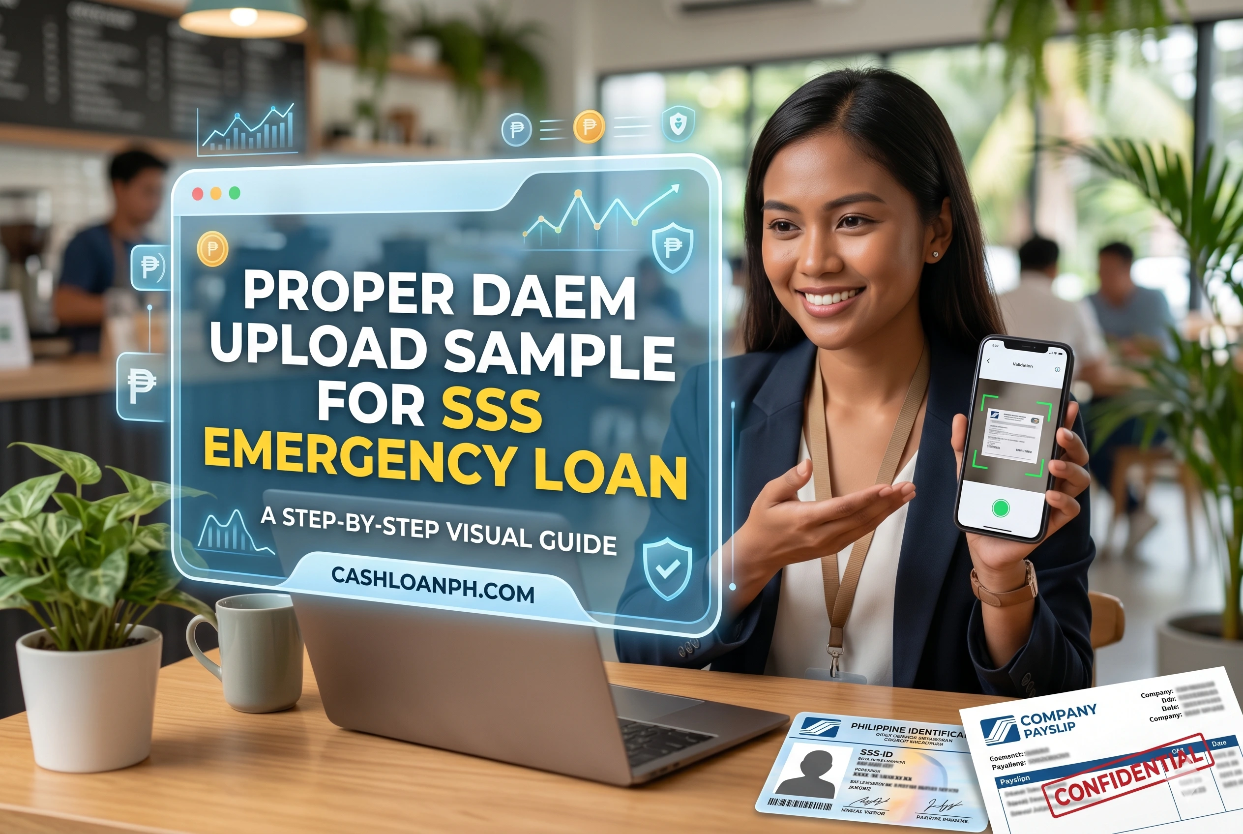 Correct DAEM upload format showing clear bank account ownership and readable account number for SSS verification