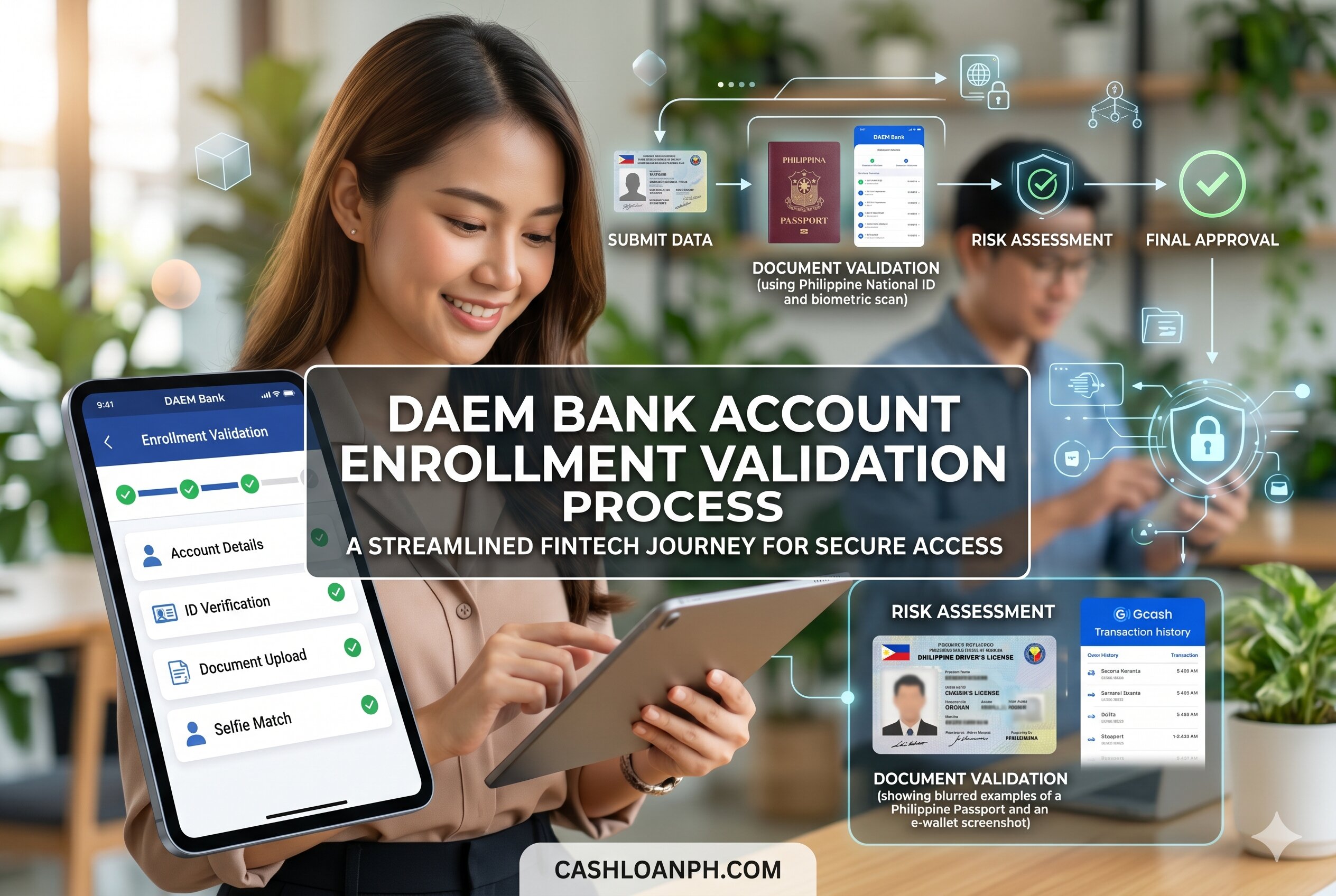 Digital bank account verification for SSS emergency loan disbursement enrollment