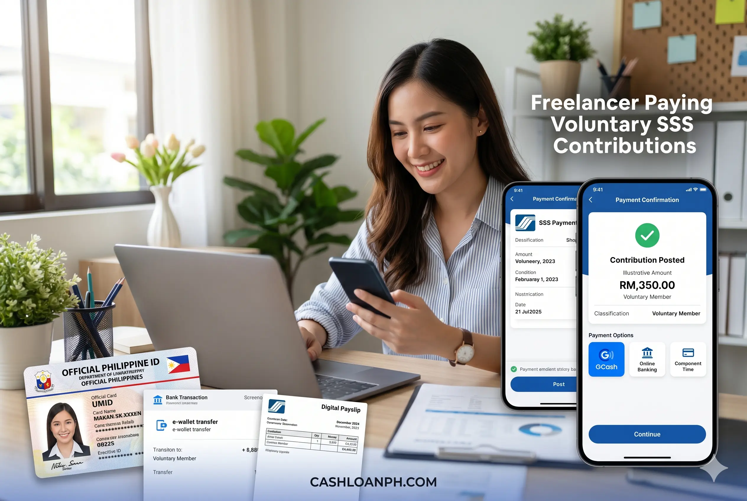 Freelance worker checking voluntary SSS contribution status for emergency loan eligibility