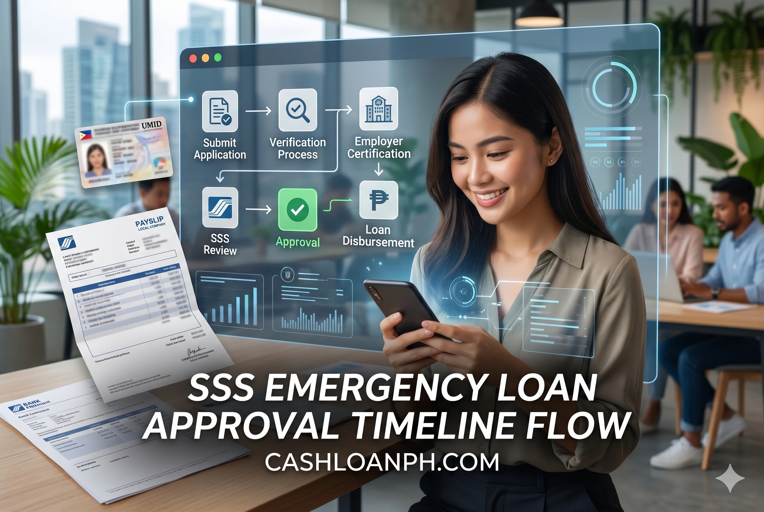 SSS emergency loan processing stages from submission to bank disbursement during disaster filing periods