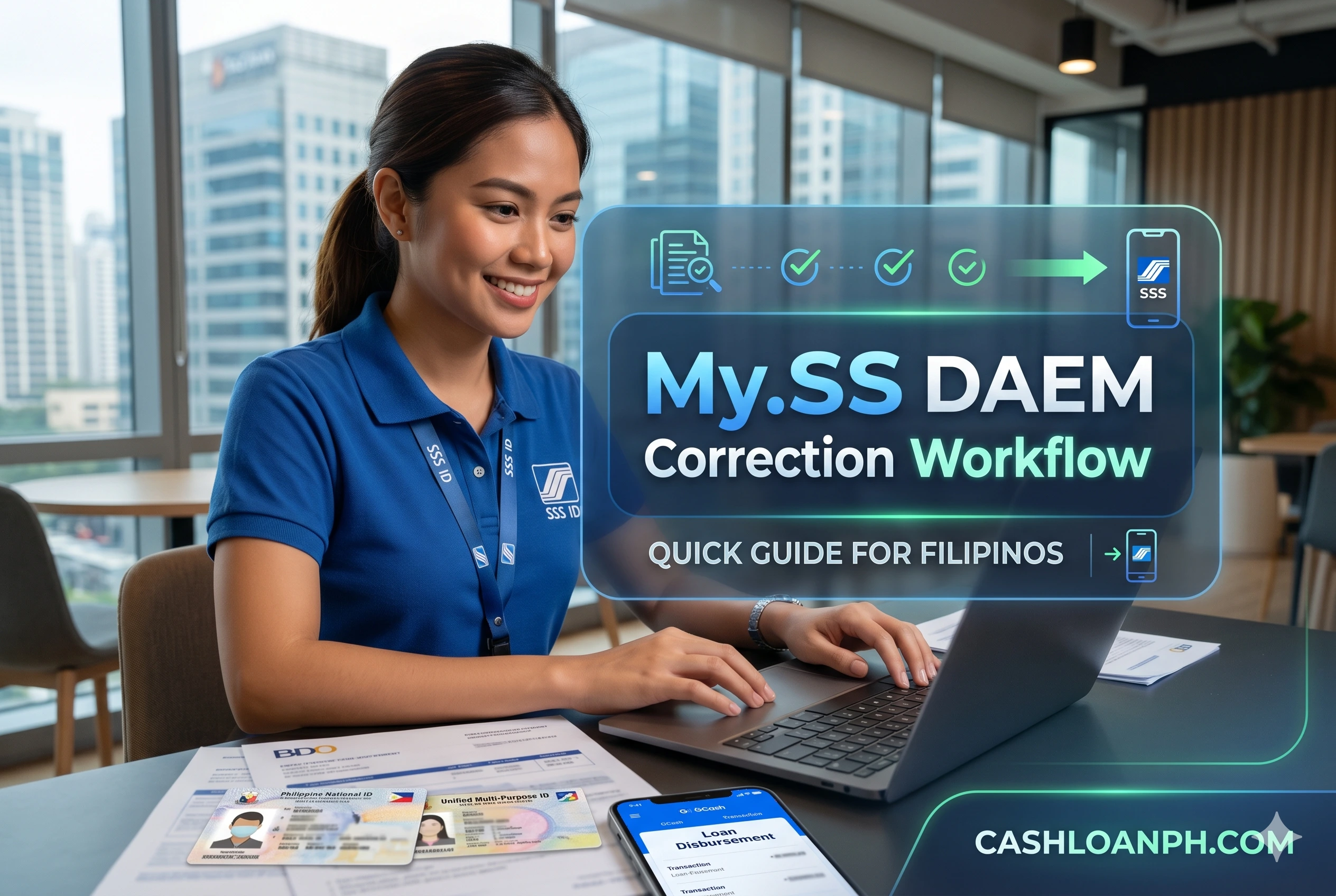 Step-by-step SSS DAEM correction process for rejected emergency loan disbursement accounts