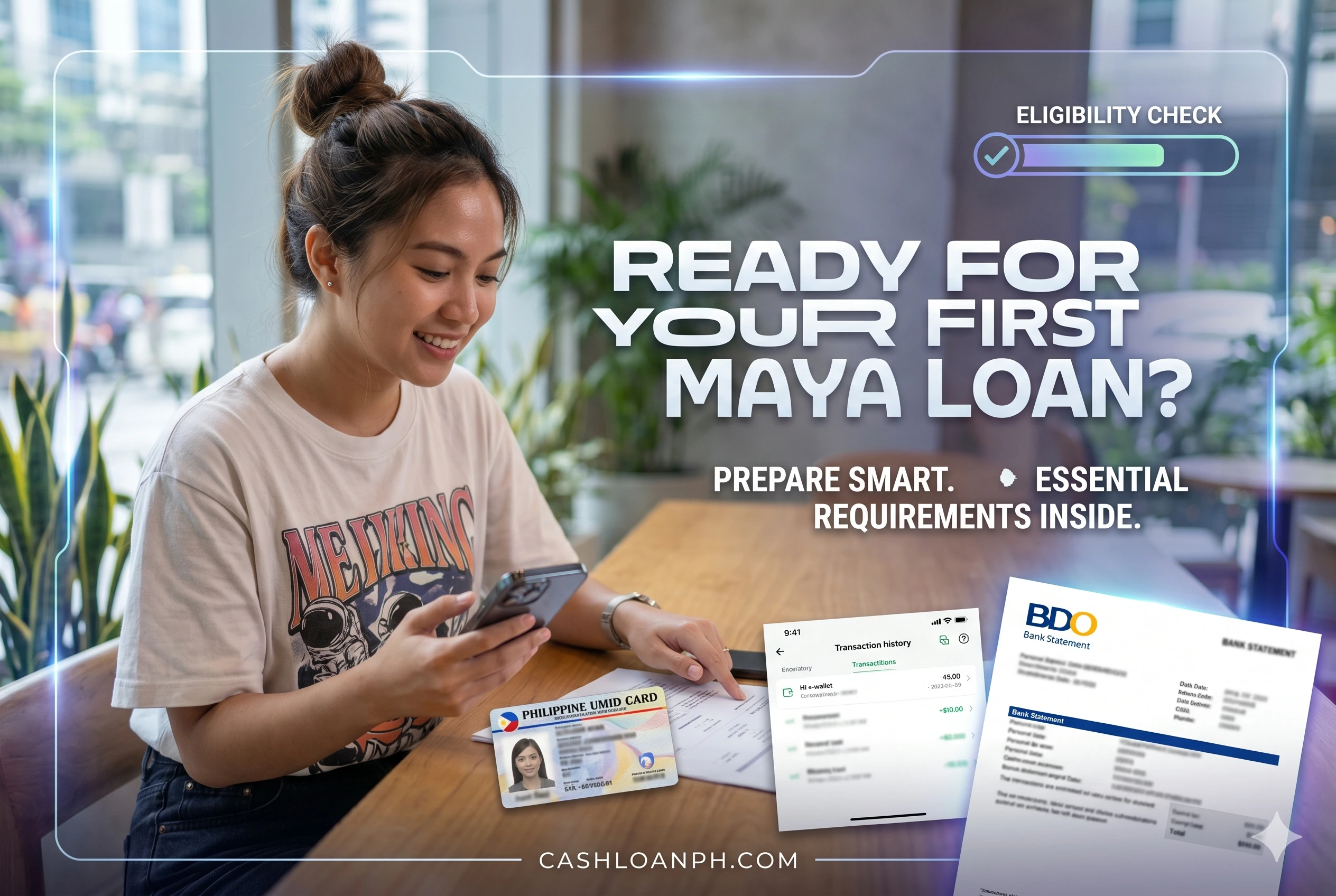 First-time Maya loan applicant preparing identification and income verification documents