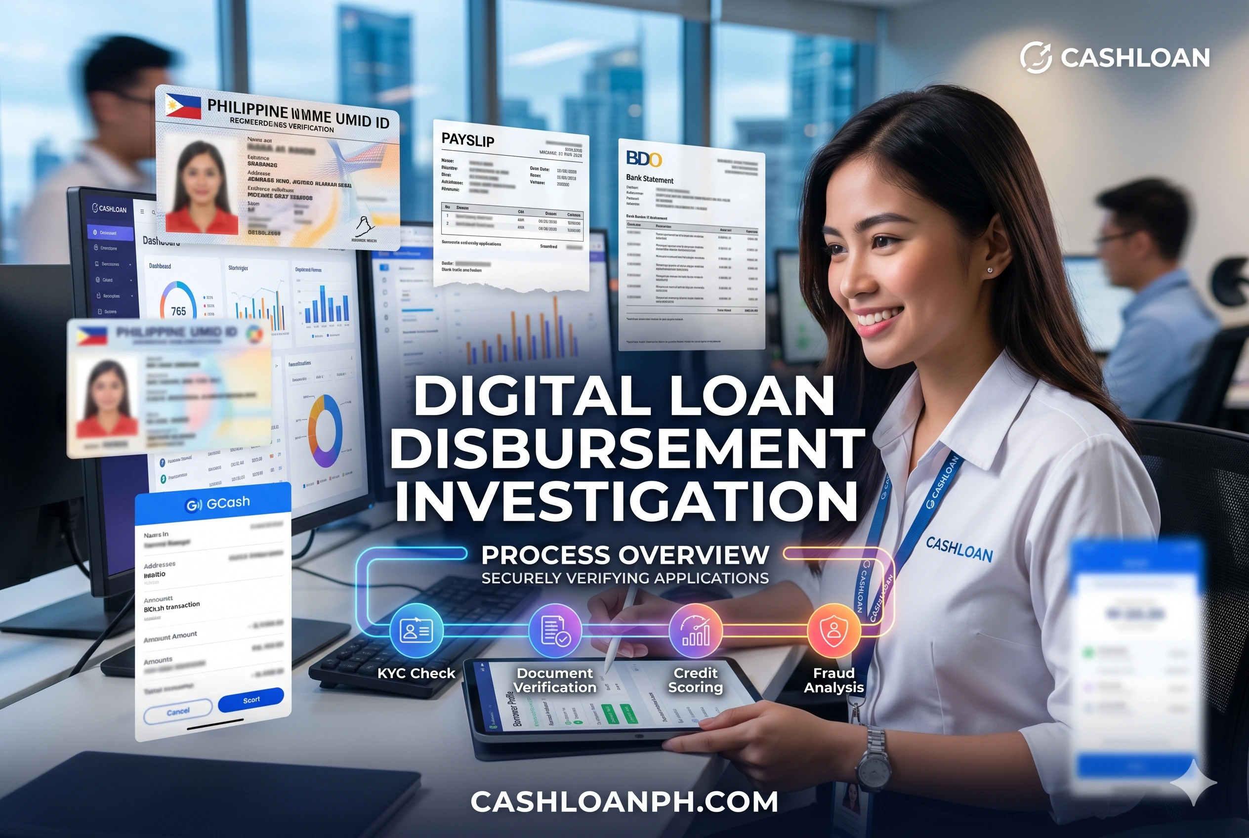 Loan disbursement troubleshooting workflow showing verification, transfer validation and wallet credit investigation