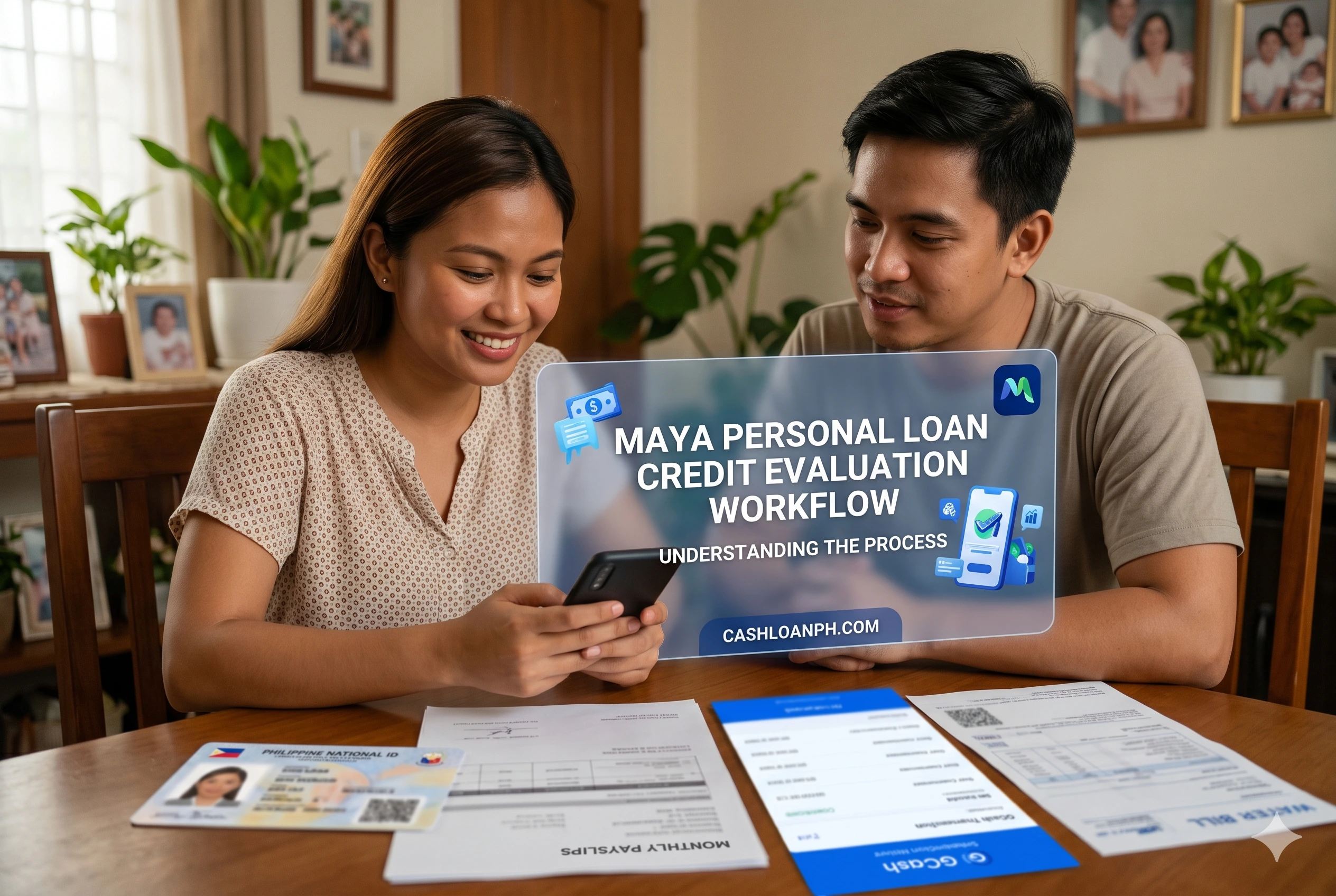 Maya personal loan amount evaluation process showing income verification credit assessment and risk-based loan limit calculation