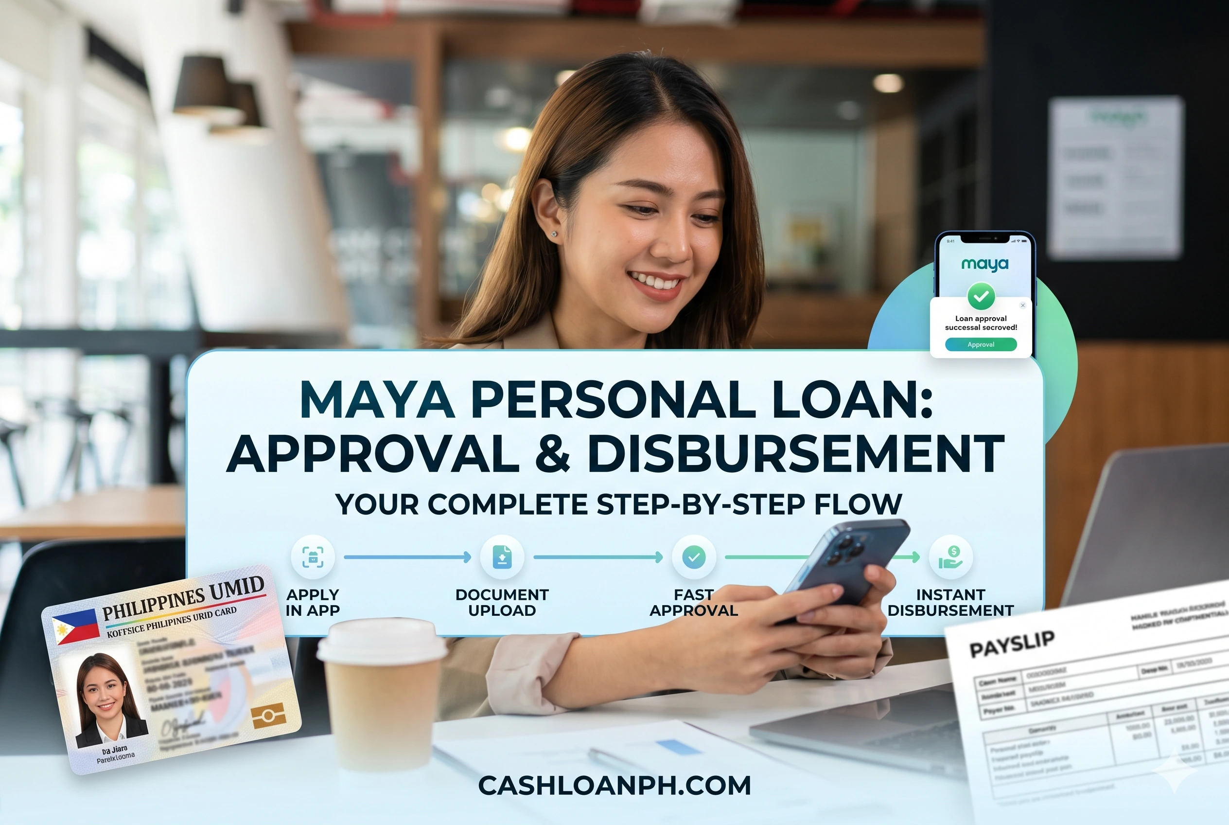 Maya personal loan approval process showing approval, loan booking, settlement processing and wallet crediting