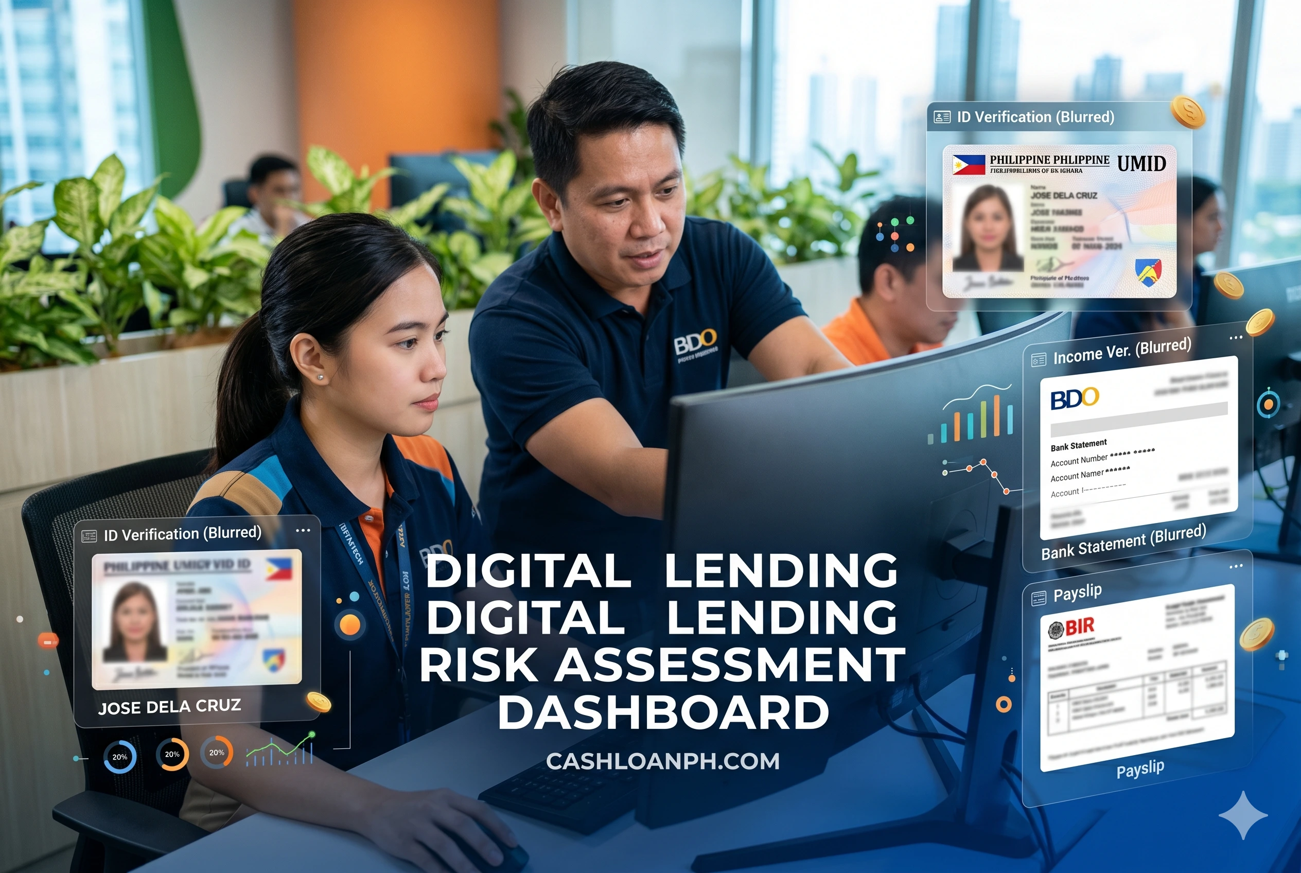 Philippine digital lending platform evaluating borrower risk assessment signals and verification data